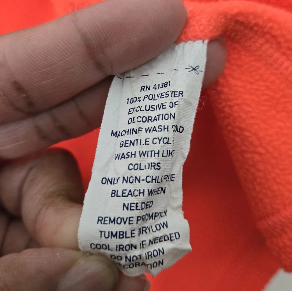 Polo by Ralph Lauren Men's Performance Neon Orange Half-Zip Fleece Sweater